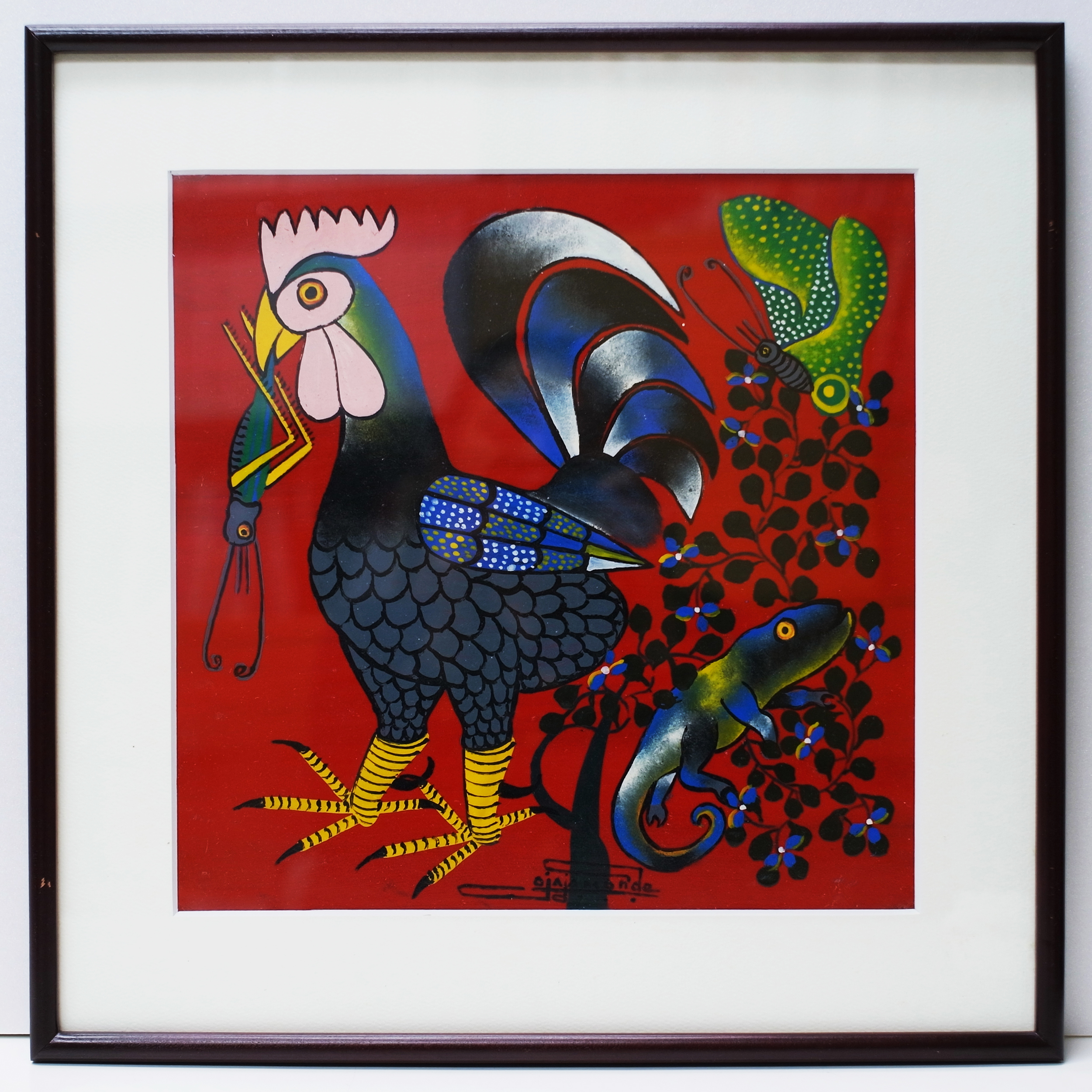 OMARI ALOIS AMONDE - Chickin  (300~300 Framed)