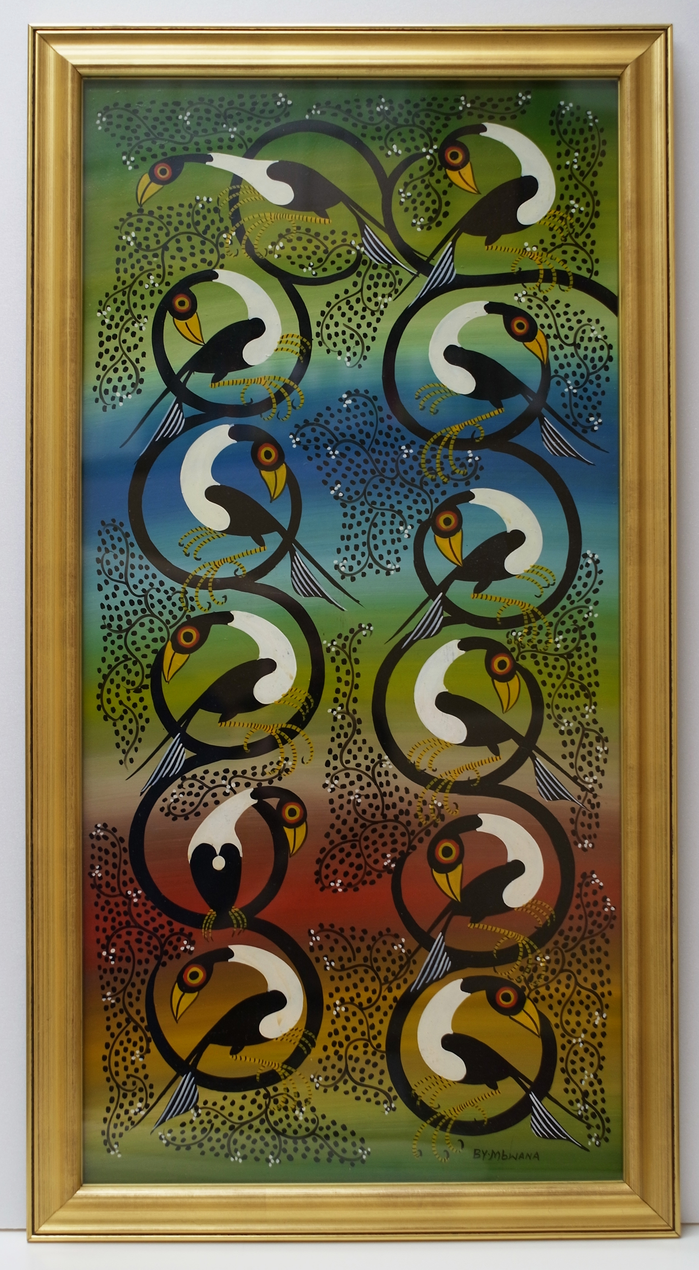 MBWANA SUDI - Flock Of Birds (600×300 Framed)