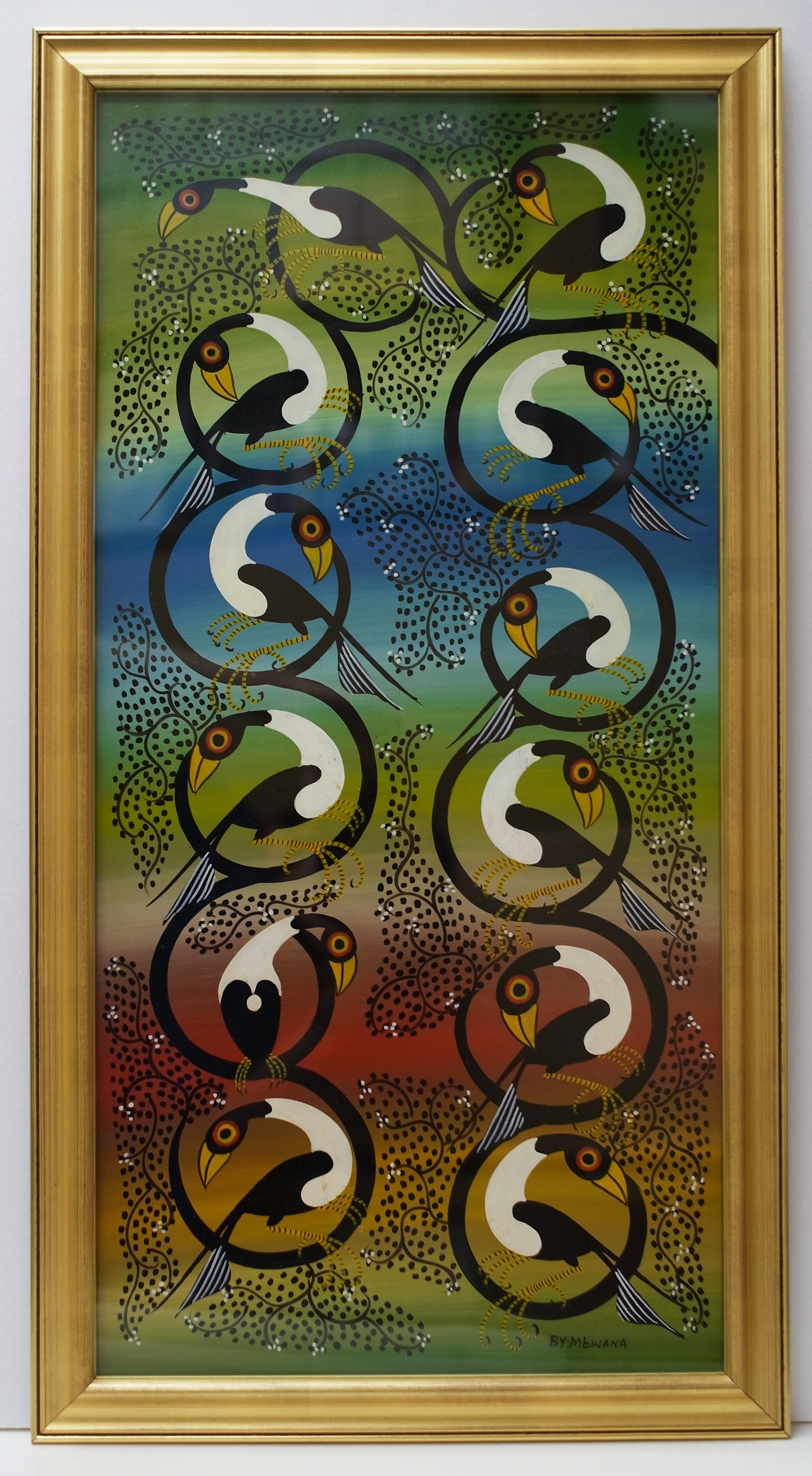 MBWANA SUDI - Flock Of Birds (600~300 Framed)