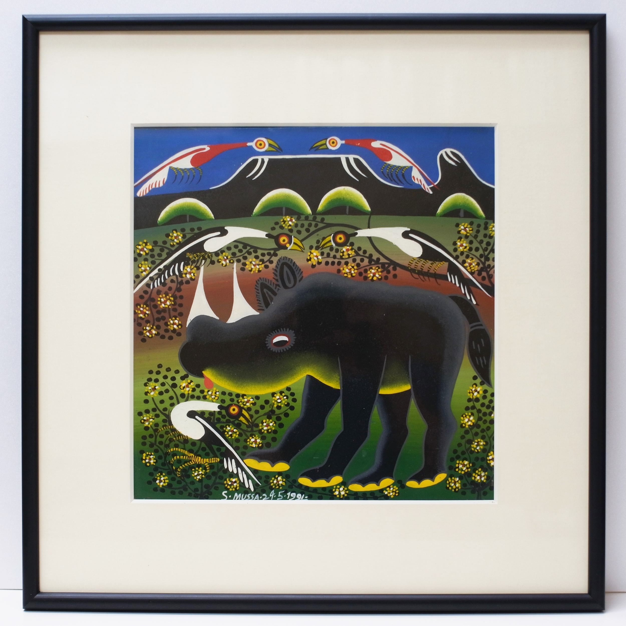 SALUM MUSSA - Rhino (300×300 Framed)